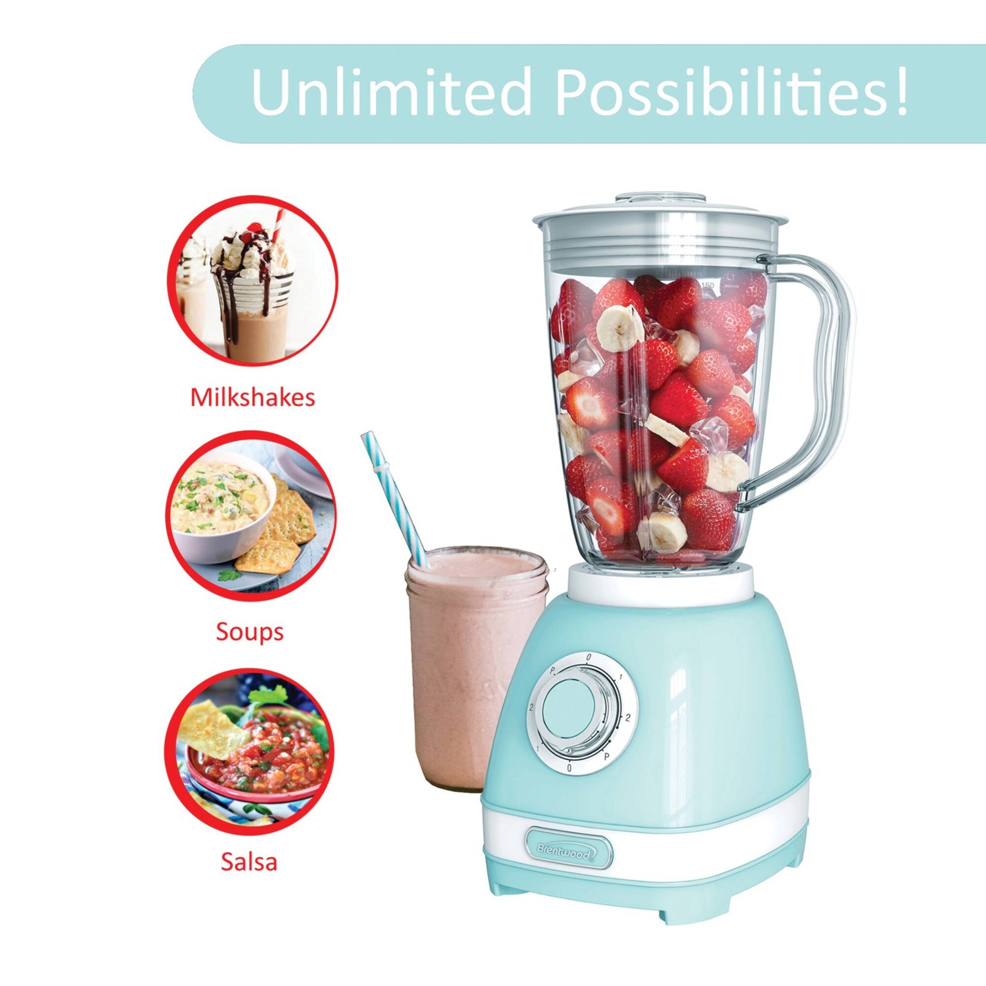 Brentwood 2 Speed Retro Blender with 50oz. Plastic Jar